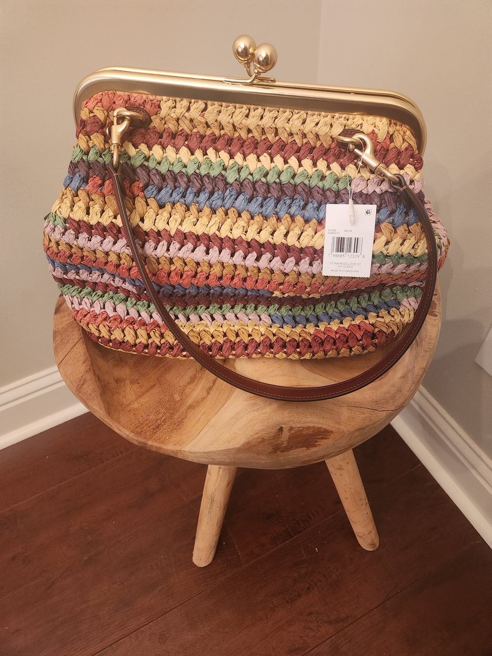 COACH Kisslock Medium Multi Straw Frame Bag 27 - Picture 3 of 12